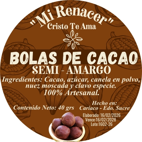 Bolas de cacao semi-amargo